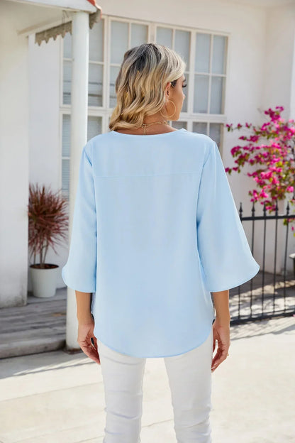 Patience - Soft Elegant V-neck Blouse for Women in Timeless Style