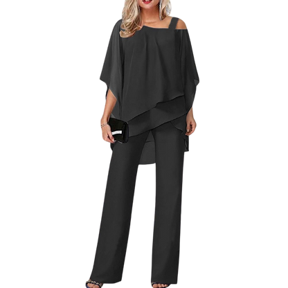 Arabelle- Elegant Women's Cold Shoulder 2-Piece Set for Flowy Style