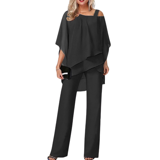 Arabelle- Elegant Women's Cold Shoulder 2-Piece Set for Flowy Style
