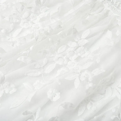 Kelly - Elegant White Lace Mini Dress with Deep V-neck and Adjustable Straps