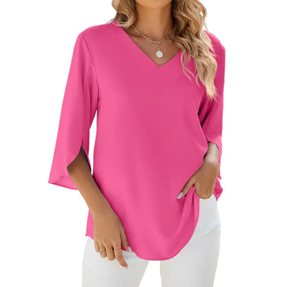 Patience - Soft Elegant V-neck Blouse for Women in Timeless Style