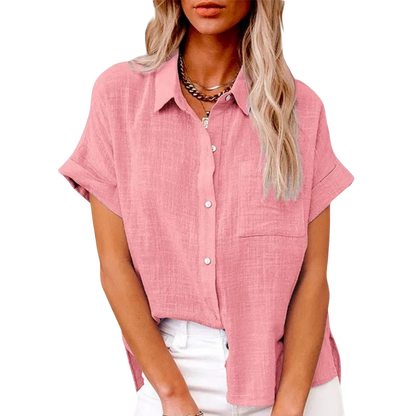 Jazmin - Airy Cotton Linen Blouse For Women Lightweight Summer